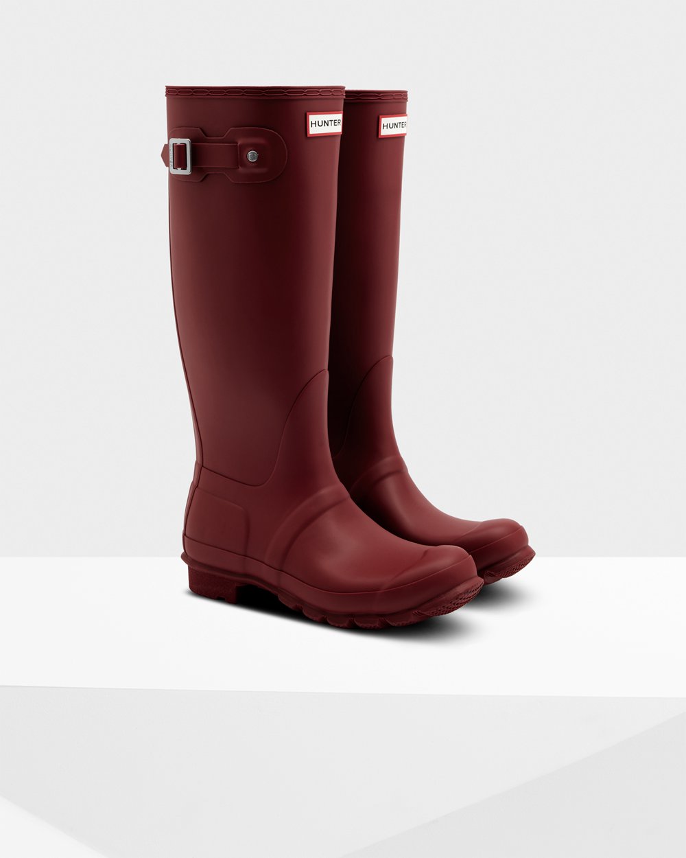 Galochas Altas Hunter Feminina Cinzentas Vermelhas - Original - 64ZWXVDIS